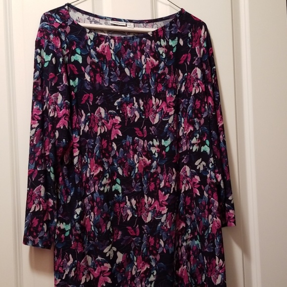 croft & barrow Tops - 2 for 5 Navy, purple, and green floral top size l